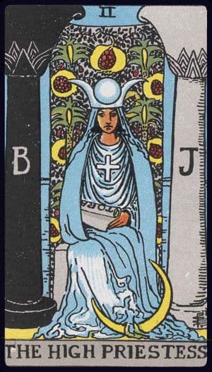 The High Priestess from a Rider–Waite–Smith tarot deck