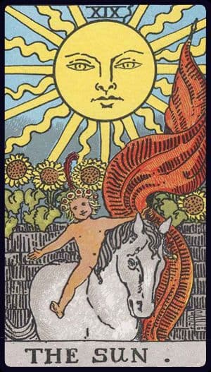 The Sun from a Rider–Waite–Smith tarot deck
