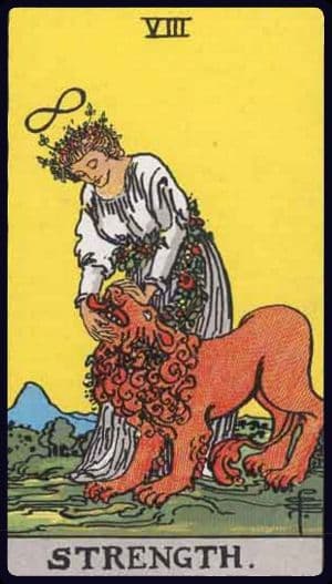 Strength from a Rider–Waite–Smith tarot deck