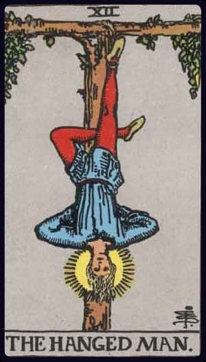 The Hanged Man from a Rider–Waite–Smith tarot deck