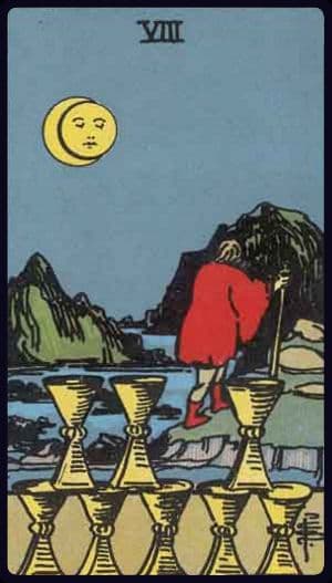 Eight of Cups · Rider–Waite–Smith imagery