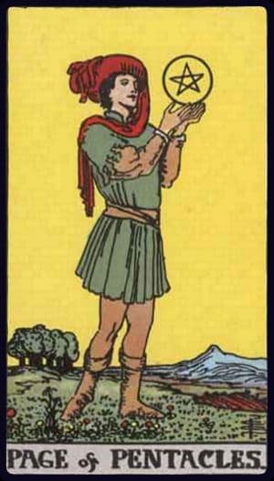 Carta de tarô: Pajem de Ouros