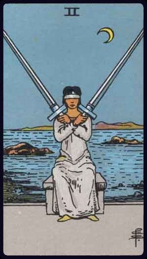 Two of Swords · Rider–Waite–Smith imagery