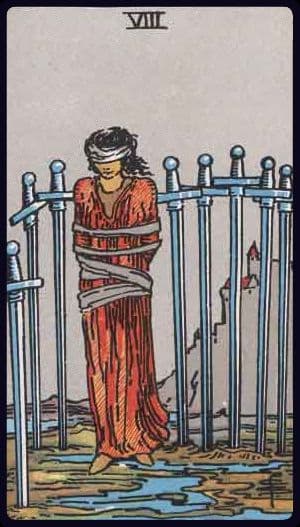 Eight of Swords · Rider–Waite–Smith imagery
