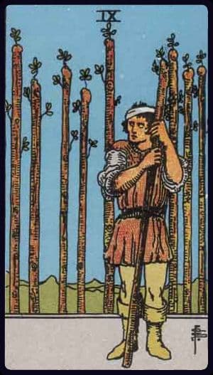 Nine of Wands · Rider–Waite–Smith imagery