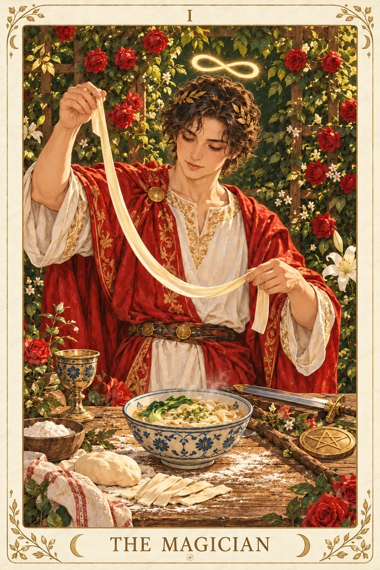 The Magician · Tarot42 Food Tarot illustration