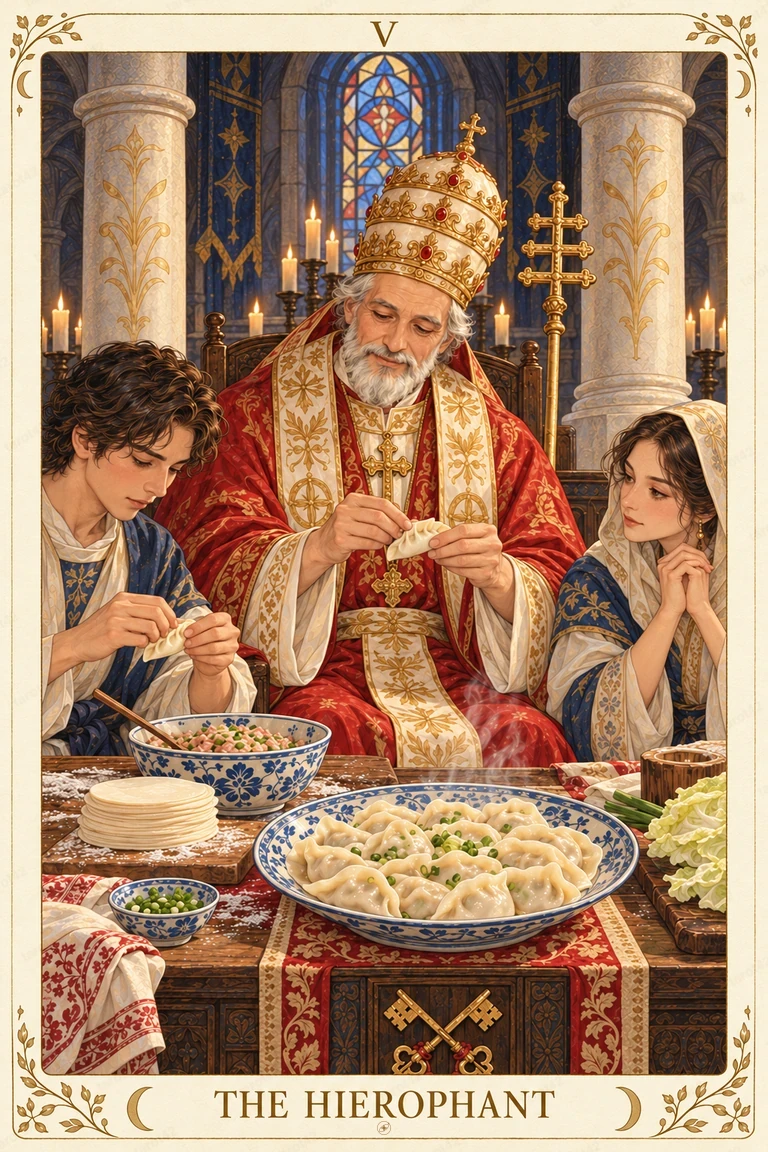 The Hierophant · Tarot42 Food Tarot illustration