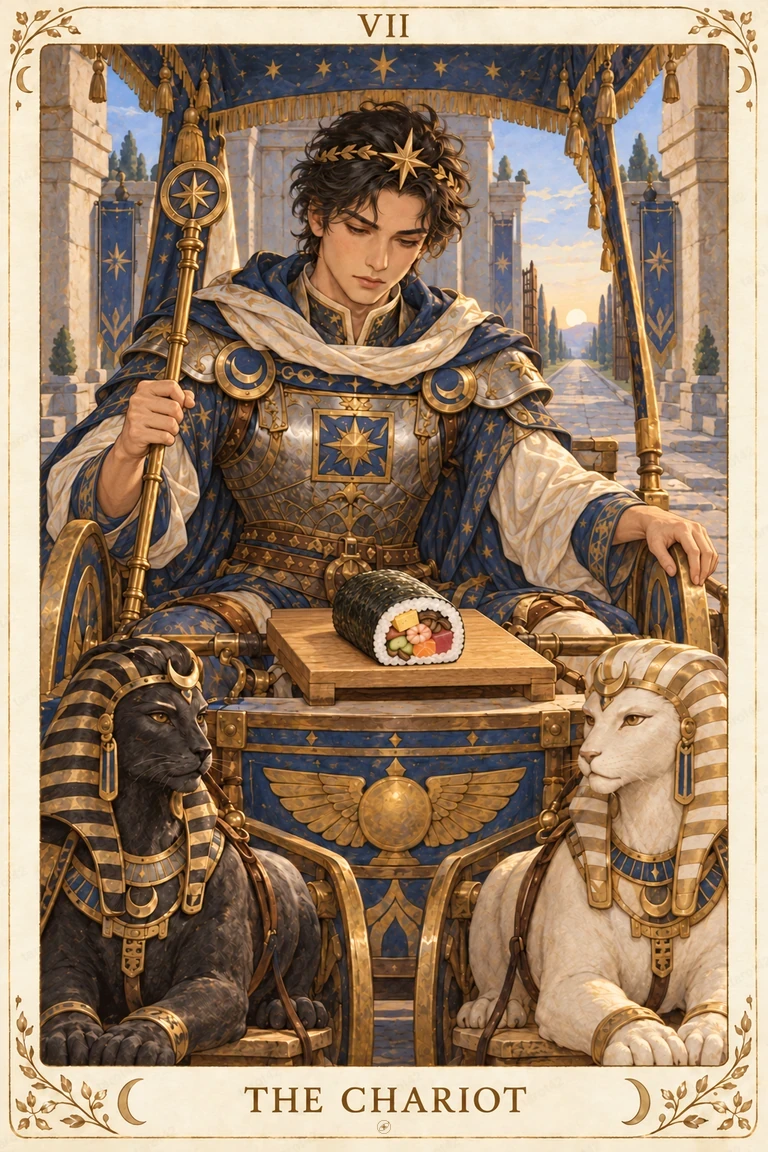 The Chariot · Tarot42 Food Tarot illustration