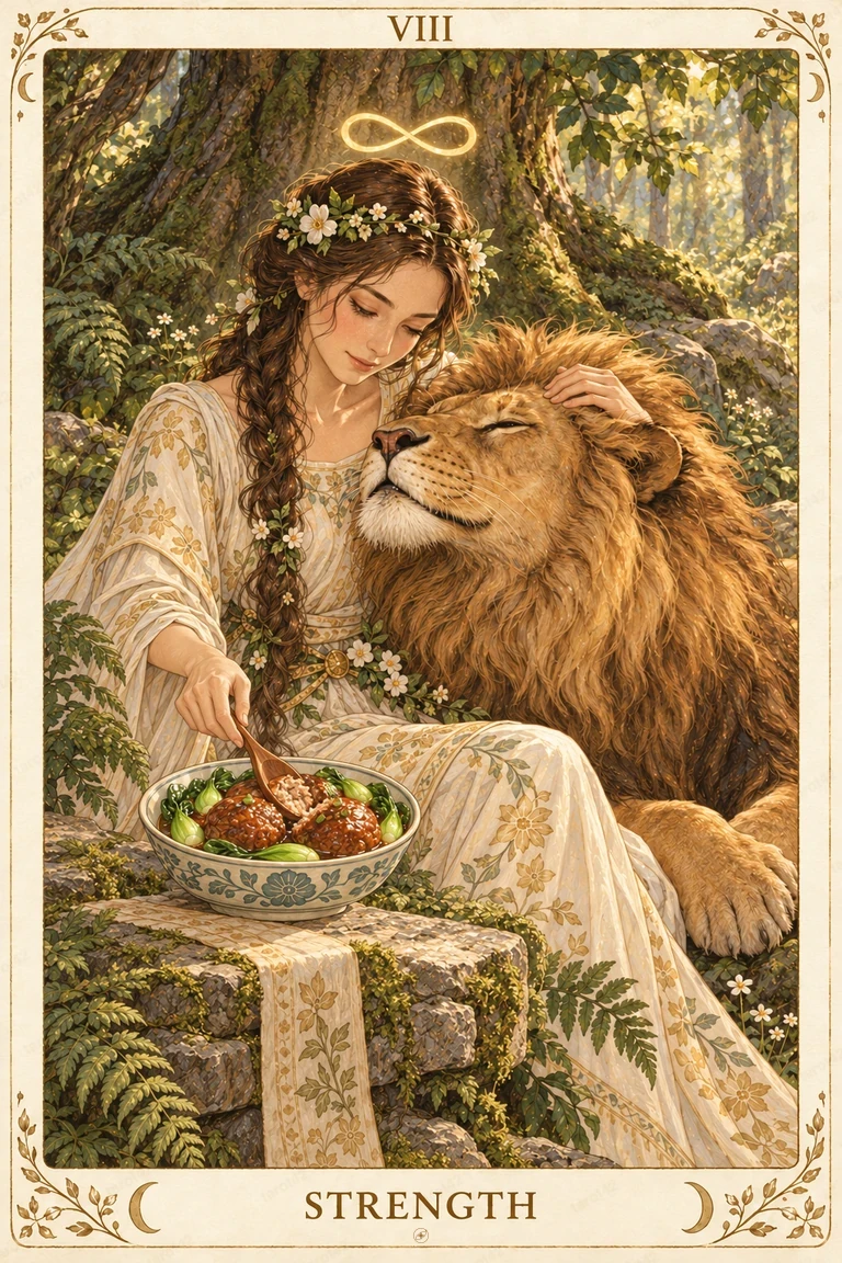 Strength · Tarot42 Food Tarot illustration
