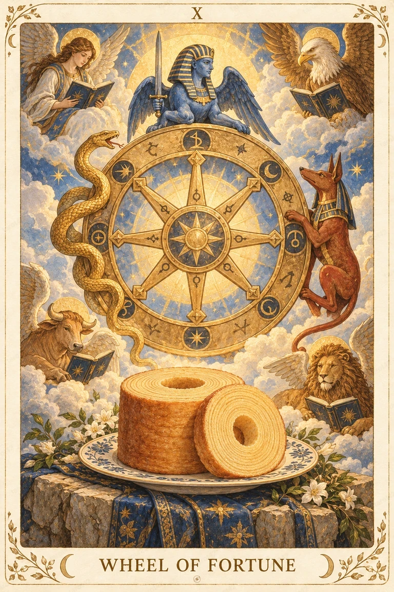 Wheel of Fortune · Tarot42 Food Tarot illustration