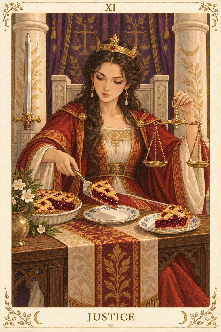 Justice · Tarot42 Food Tarot illustration